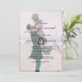 3 Foto Bloemend Ampersand We Gaan Trouwen Kaart (Staand voorkant)