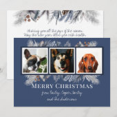 3 Foto botanische Floral Waterverf Feestdagenkaart (Voorkant / Achterkant)