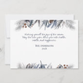 3 Foto botanische Floral Waterverf Feestdagenkaart (Achterkant)