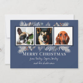 3 Foto botanische Floral Waterverf Feestdagenkaart