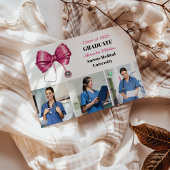 3 Foto Bow Stethoscoop Nursing School Afstuderen Aankondiging