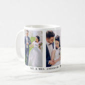 3 Foto Bride en Groom Mr en Mrs Wedding Koffiemok (Voorkant links)