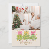 3 Foto Bright Ribbon Trees Vakantiehuis Feestdagenkaart (Voorkant)