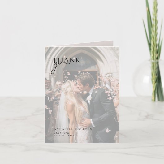 3 foto bruiloft bedankkaart (Voorkant)