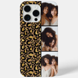 3 Foto Bruin En Goud Luipaardprint iPhone 15 Pro Max Hoesje
