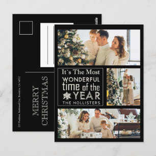 3 Foto Chalkboard Kalligrafie Vakantie Kerstmis Briefkaart