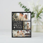 3 Foto Chalkboard Kalligrafie Vakantie Kerstmis Briefkaart (Staand voorkant)