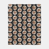 3 Foto Cirkel Rand Collage - Zwart Wit Fleece Deken (Voorkant)
