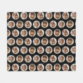 3 Foto Cirkel Rand Collage - Zwart Wit Fleece Deken (Voorkant (Horizontaal))