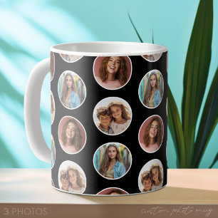 3 Foto Cirkel Rand Collage - Zwart Wit Koffiemok