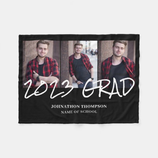 3 Foto Collage 2023 Afstuderen Fleece Blanket (Voorkant (Horizontaal))