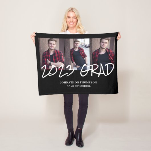 3 Foto Collage 2023 Afstuderen Fleece Blanket Deken (In situ)