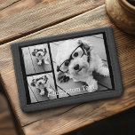 3 Foto collage 2 lijnen tekst — KAN Zwart bewerken Drievoud Portemonnee<br><div class="desc">Een leuke manier om herinneringen vast te leggen en te delen met vrienden. Voeg 3 foto's en je favoriete onderschrift toe om een gave voor vrienden te maken.</div>
