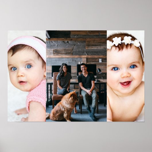 3 Foto Collage Aangepast Gepersonaliseerd Poster (Voorkant)