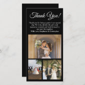 3-foto collage aangepaste dank u bruiloft foto feestdagenkaart (Voorkant / Achterkant)