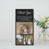 3-foto collage aangepaste dank u bruiloft foto feestdagenkaart (Staand voorkant)