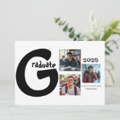 3 foto collage afstudeer aankondiging (Staand voorkant)