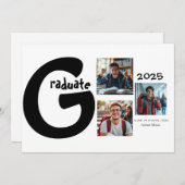 3 foto collage afstudeer aankondiging (Voorkant / Achterkant)