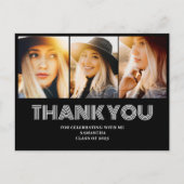 3 foto collage afstudeer dankjewel briefkaart (Voorkant)