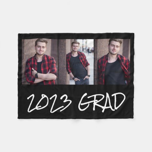 3 Foto Collage Afstuderen Fleece Deken (Voorkant (Horizontaal))