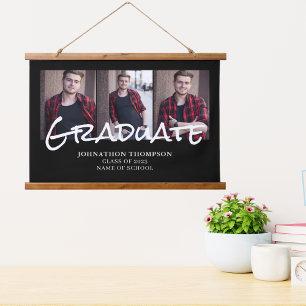 3 Foto Collage Afstuderen Hangend Wandkleed