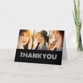 3 Foto Collage Afstuderen Hartelijk dank Bedankkaart