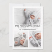 3 Foto Collage Baby Birth koninklijke aankondiging (Voorkant)