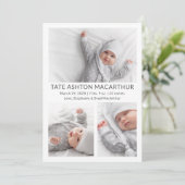 3 Foto Collage Baby Birth koninklijke aankondiging (Staand voorkant)