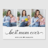 3 Foto Collage Best Mam Ever Magnetic Card (Voorkant)