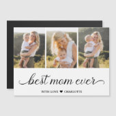 3 Foto Collage Best Mam Ever Magnetic Card (Voorkant / Achterkant)