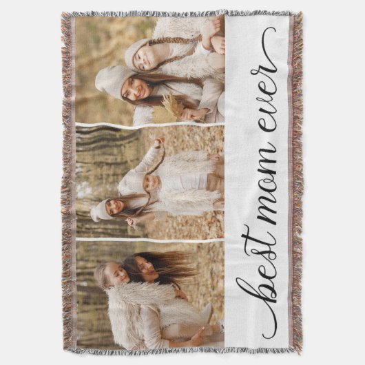 3 Foto Collage Beste mama ooit Deken (Voorkant Verticaal)