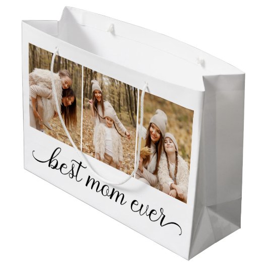 3 Foto Collage Beste mama ooit Groot Cadeauzakje (Achterkant Gekanteld)