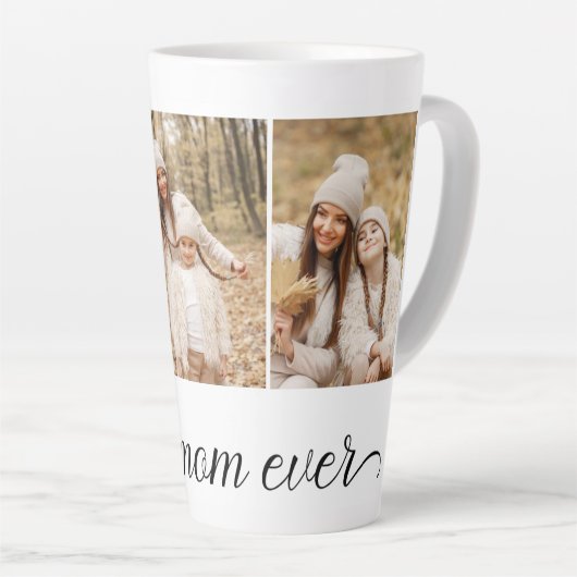 3 Foto Collage Beste mama ooit Latte Mok (Rechterhoek)