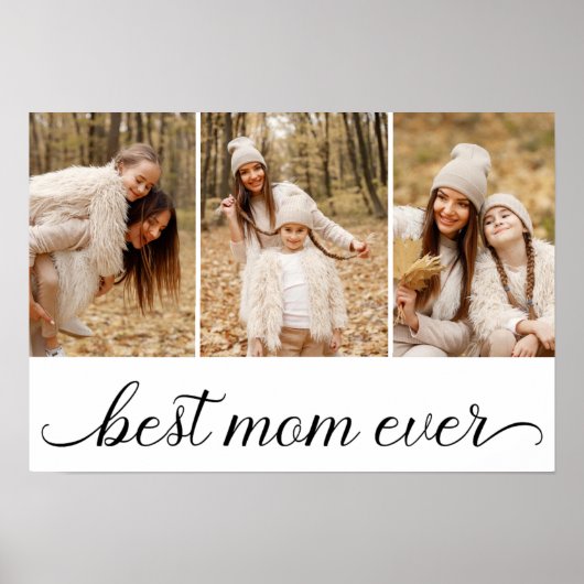 3 Foto Collage Beste mama ooit Poster (Voorkant)