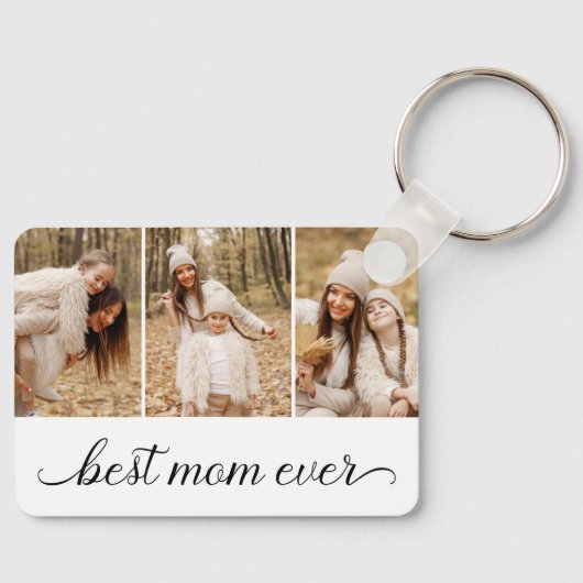 3 Foto Collage Beste mama ooit Sleutelhanger (Voorkant)
