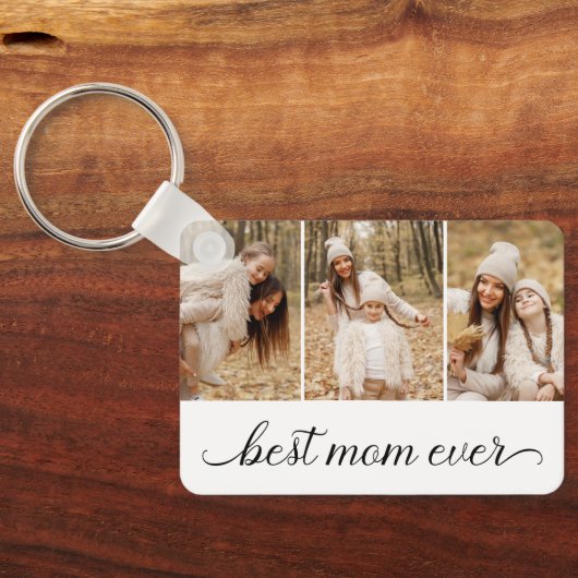 3 Foto Collage Beste mama ooit Sleutelhanger (Achterkant)