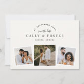 3 Foto Collage Bewaar de Datum Verlovingskaart Save The Date (Voorkant)