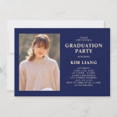 3 Foto Collage Blauw & Beige Afstudeerfeest Kaart (Achterkant)