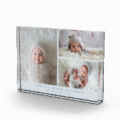 3 Foto Collage Blauwe Nieuwe Baby Aandenken (Rechts)