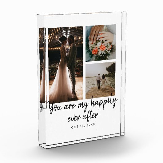 3 Foto Collage Bruiloft Jubileum Quote (Links)