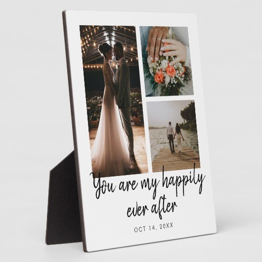 3 Foto Collage Bruiloft Jubileum Quote Fotoplaat (Zijkant)