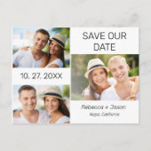 3 Foto Collage Bruiloft Save the Date Briefkaart (Voorkant)