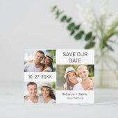 3 Foto Collage Bruiloft Save the Date Briefkaart (Staand voorkant)