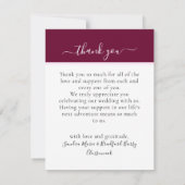 3 Foto Collage Burgundy Pink Sand dollar Weddensch Bedankkaart (Achterkant)