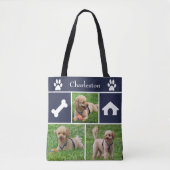 3 Foto Collage Canine Canvas tas (Voorkant)