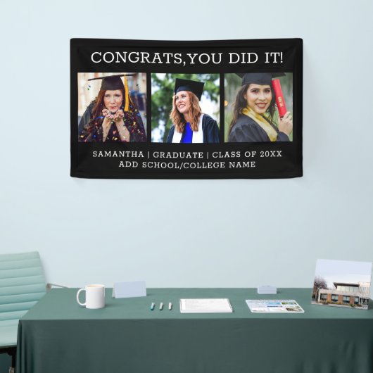 3 Foto Collage Congrats Afstuderen 2023 Afstuderen Spandoek (Beurs)