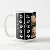 3 Foto Collage Dog Name Black and White Heart Koffiemok (Links)