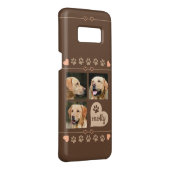 3 Foto Collage Dog Name Brown Heart Case-Mate Samsung Galaxy Hoesje (Achterkant / rechts)