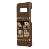 3 Foto Collage Dog Name Brown Heart Case-Mate Samsung Galaxy Hoesje (Achterkant/links)