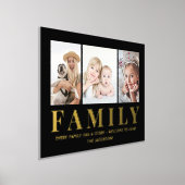 3 Foto Collage Familie Keepsake Zwart en Echt Folie Afdrukken (Laagn)